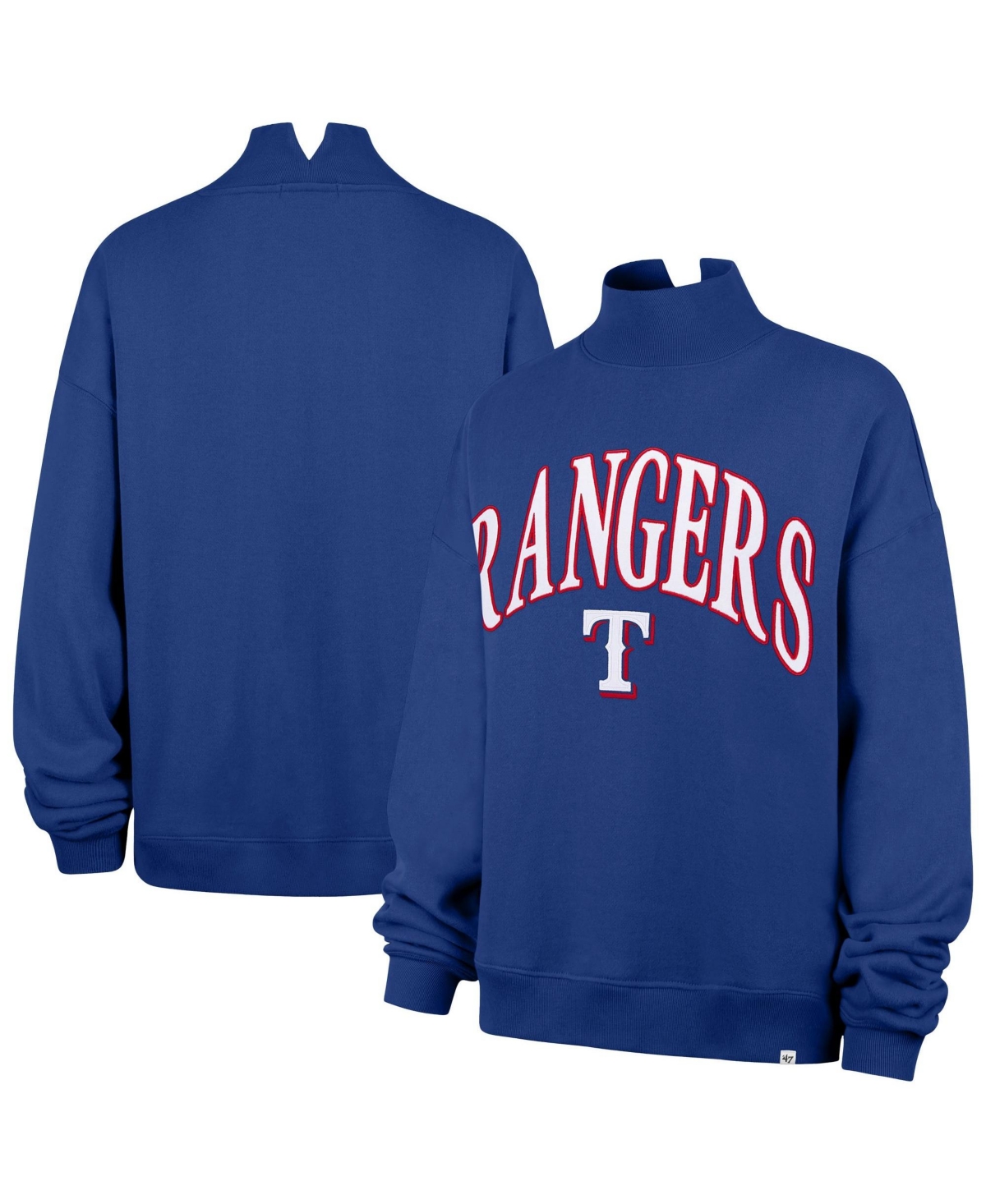 '47 Brand Women's New York Rangers Vantage Mock Neck Oversized Sweatshirt - Royal