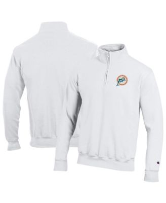 Men's White Miami Dolphins Powerblend Quarter-Zip Pullover