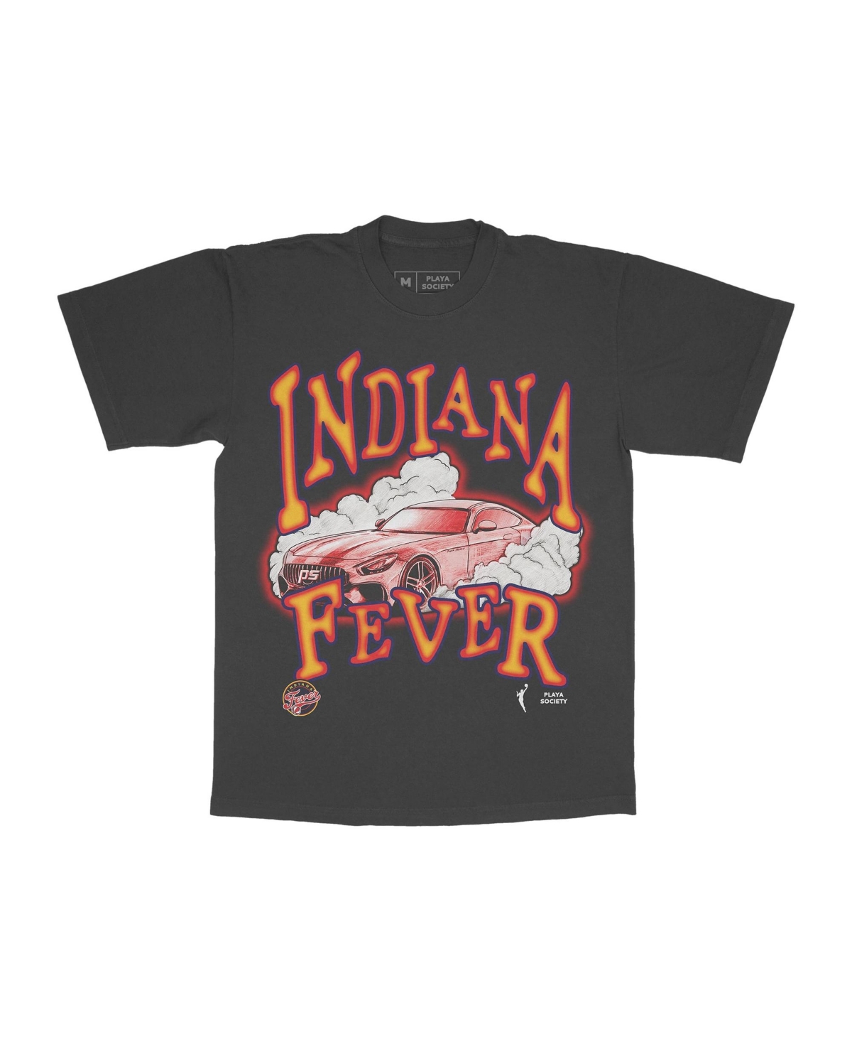 Playa Society Men's Indiana Fever Wordmark Vintage Graphic T-shirt In Black