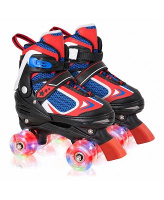 Adjustable Quad Roller Skates Light Up Wheels Indoor Outdoor Sports Birthday Gift