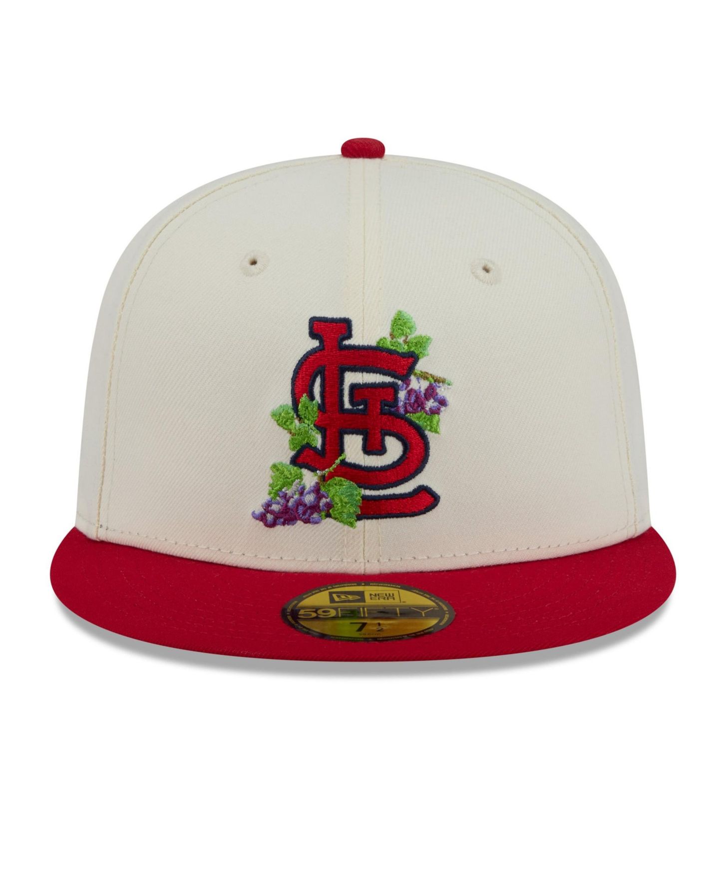 Мужская кепка New Era White/Red St. Louis Cardinals Blossom 59FIFTY Fitted Hat — фото 2