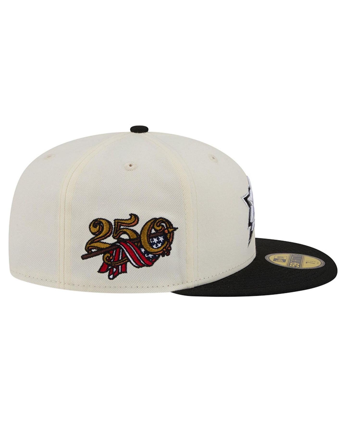 Мужская кепка New Era Cream Dallas Stars 250th Anniversary of the United States Two-Tone 59FIFTY Fitted Hat — фото 6
