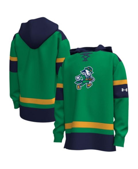 Детское худи Under Armour Kelly Green Notre Dame Fighting Irish Irish Wear Green Gameday Hockey