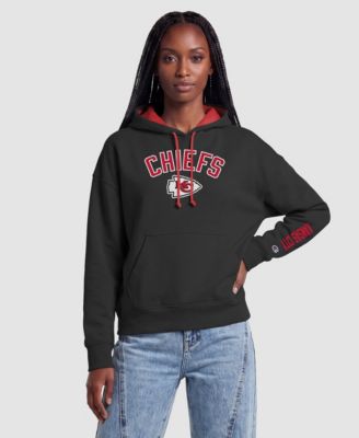 Women's  Black/Red Kansas City Chiefs Contrast Liner Hoodie