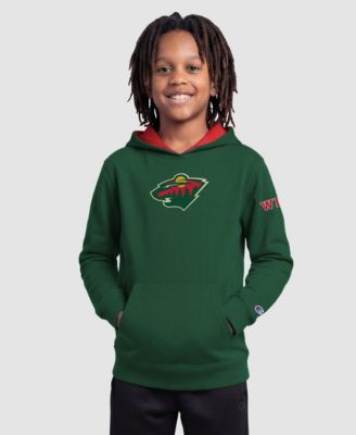 Big Boys and Girls  Green Minnesota Wild Fleece Hoodie