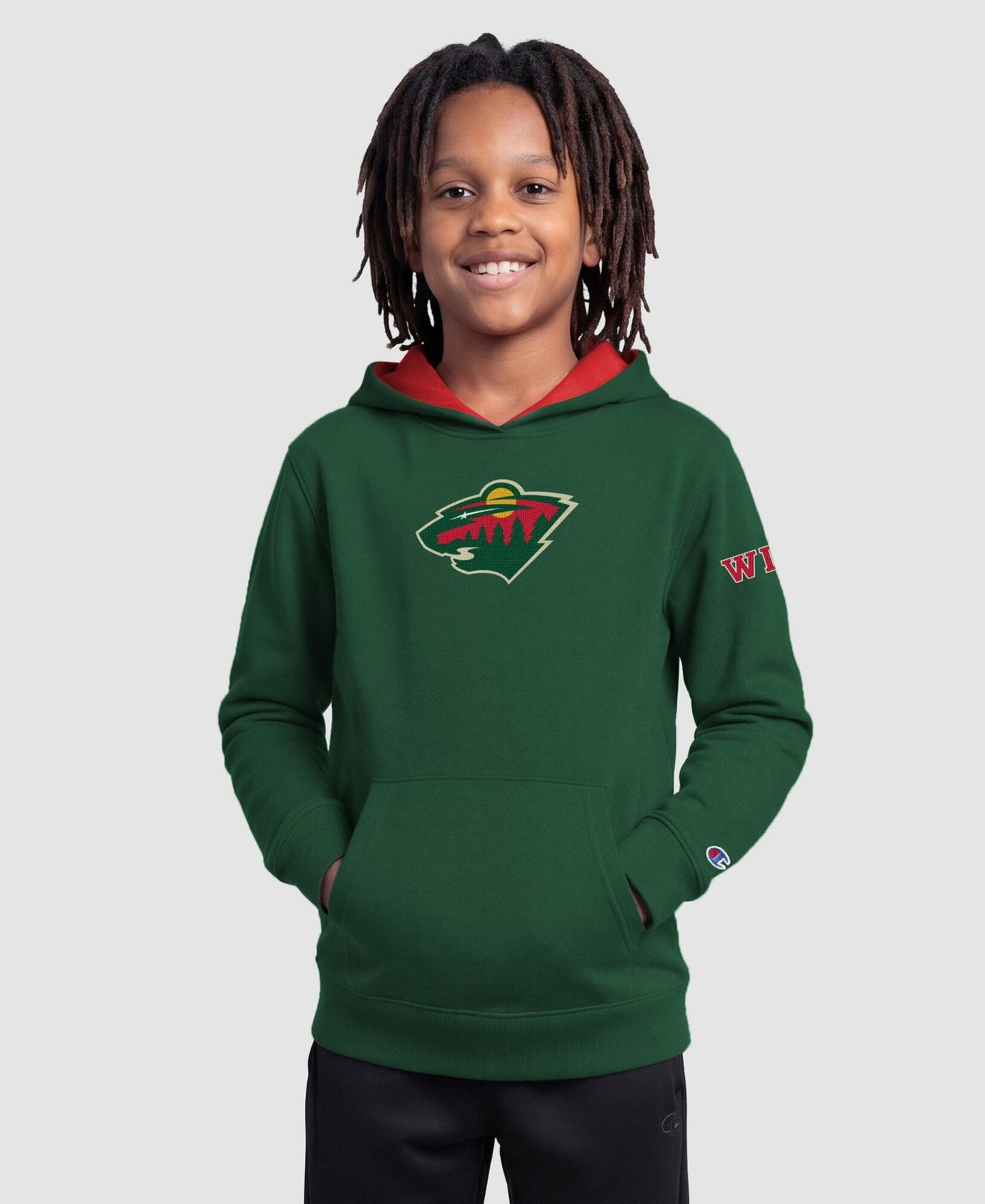 Детское худи Champion Green Minnesota Wild Fleece — фото 1
