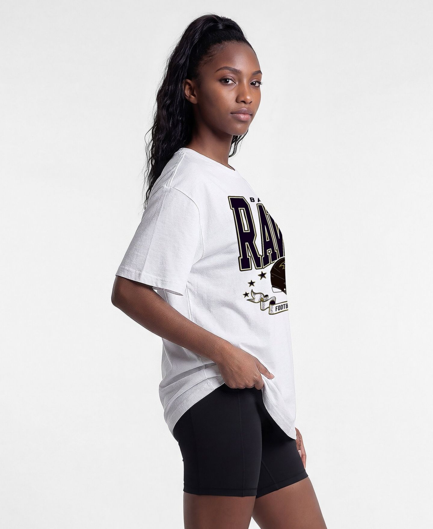 Женская футболка Champion White Baltimore Ravens Oversized — фото 4