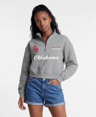 Women's Gray Oklahoma Sooners Academic Triumph Quarter-Zip Tri-Blend Pullover