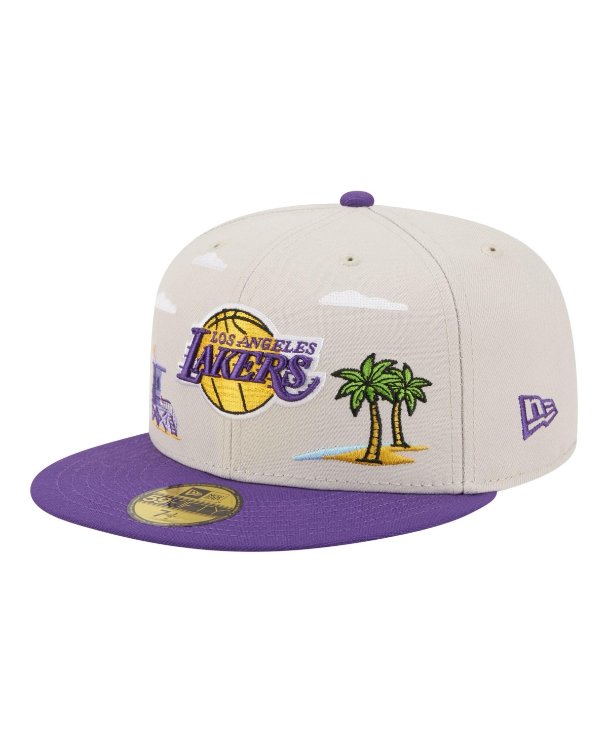 New Era Men's Tan/Purple Los Angeles Lakers Localized City Icon 59FIFTY Fitted Hat