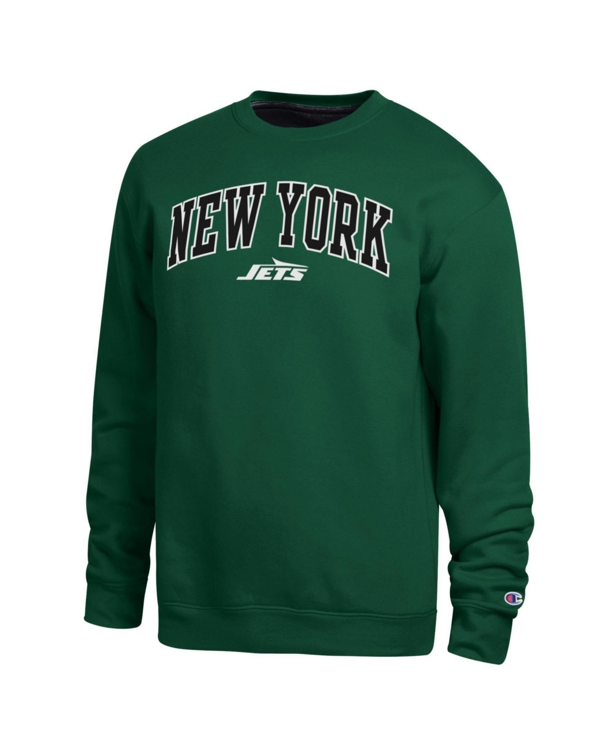 Champion Men's New York Jets Crewneck Graphic Long-Sleeve Sweatshirt - Green