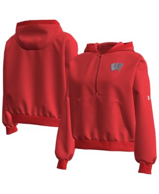 Women's Red Wisconsin Badgers 2026 Lambeau Field Collection Half-Zip Hoodie