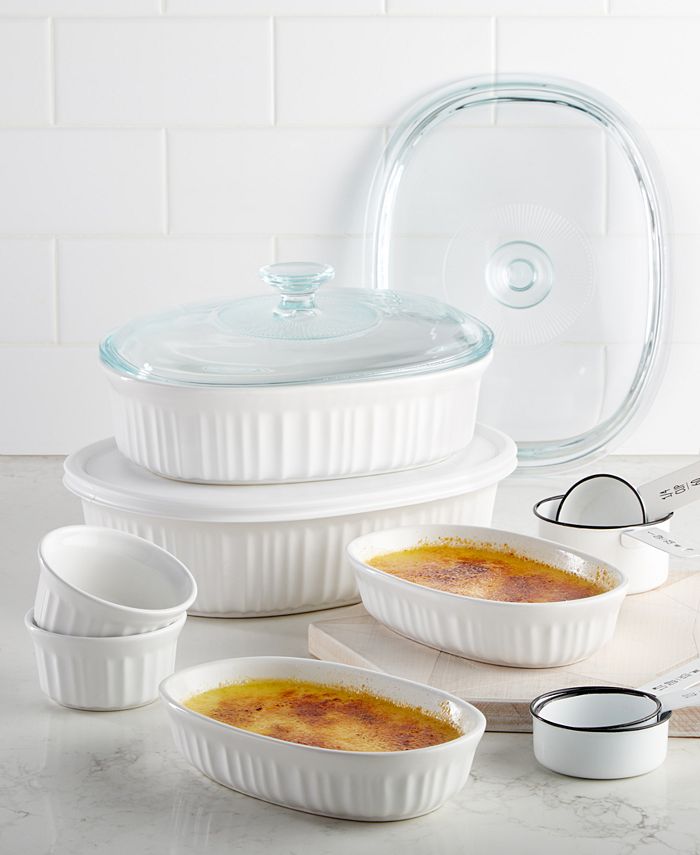 Corningware French White 10 Piece Bakeware Set, Created for Macy's - Macy's