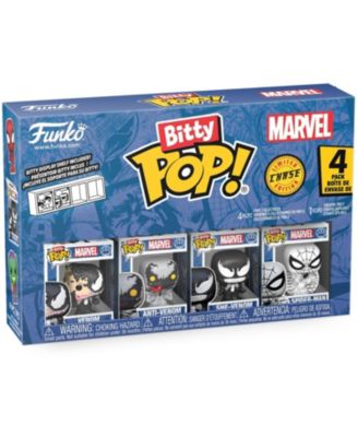 Bitty Pop Spider-Man Venom 1.25-Inch Vinyl Figures, 4-Pack, Ages 3+