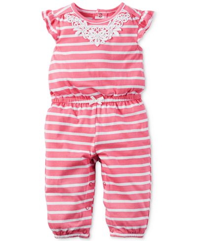 Carter's Flutter-Sleeve Striped Jumpsuit, Baby Girls (0-24 months)