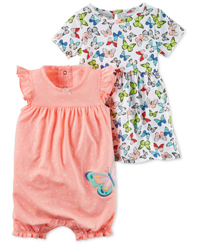 Carter's 2-Pc. Butterfly Romper & Dress Set, Baby Girls (0-24 months)