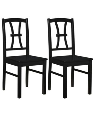 Cross Back Dining Chairs Set of 2 with 400 Lbs Weight Capacity