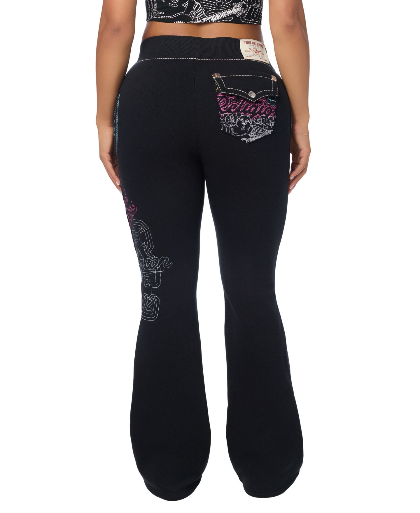 Женские брюки True Religion Heritage Graphic Bootcut, цвет: Угольно-чёрный — фото 3