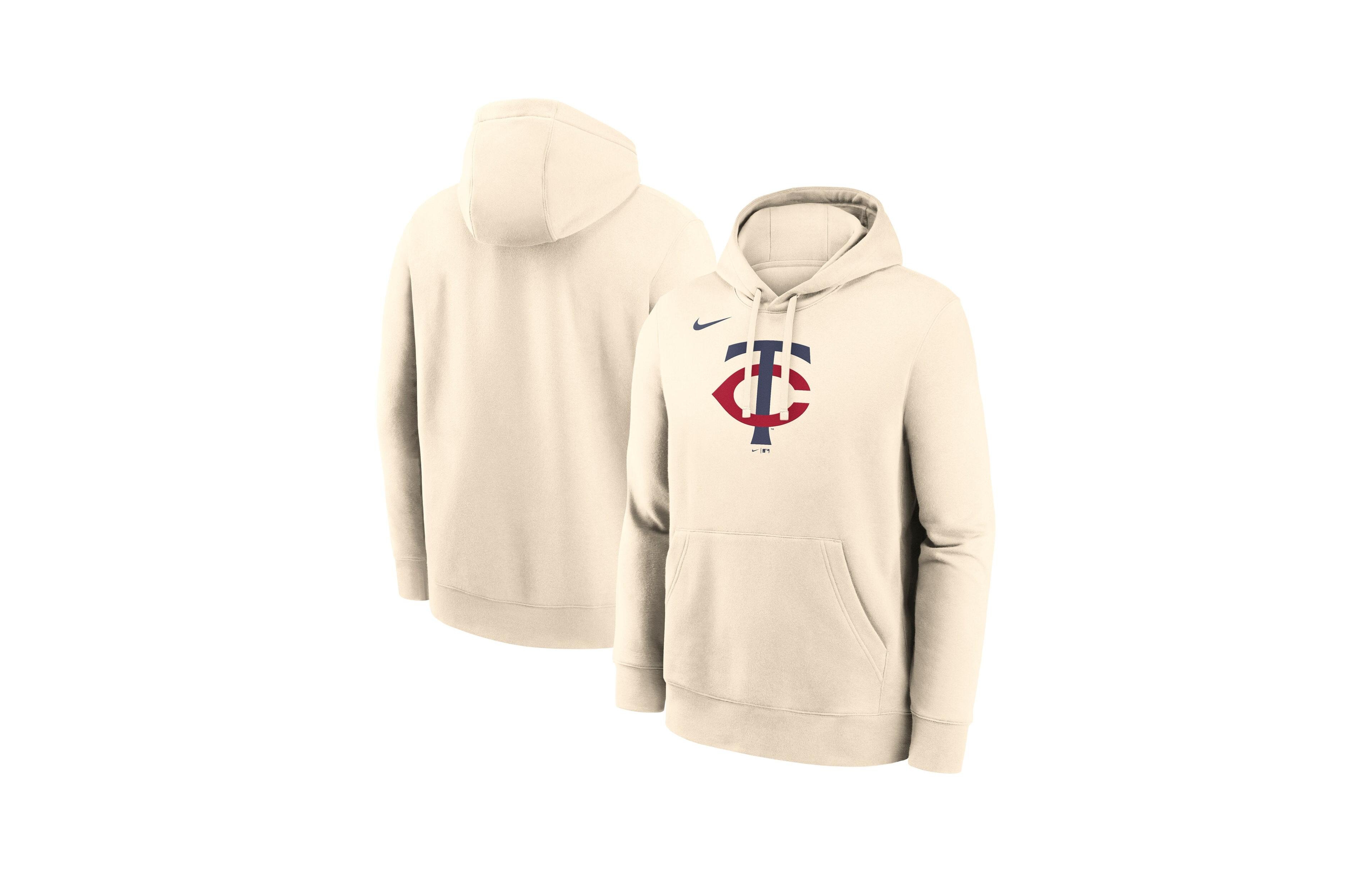 Nike Men's Cream Minnesota Twins Logo Club Fleece Hoodie