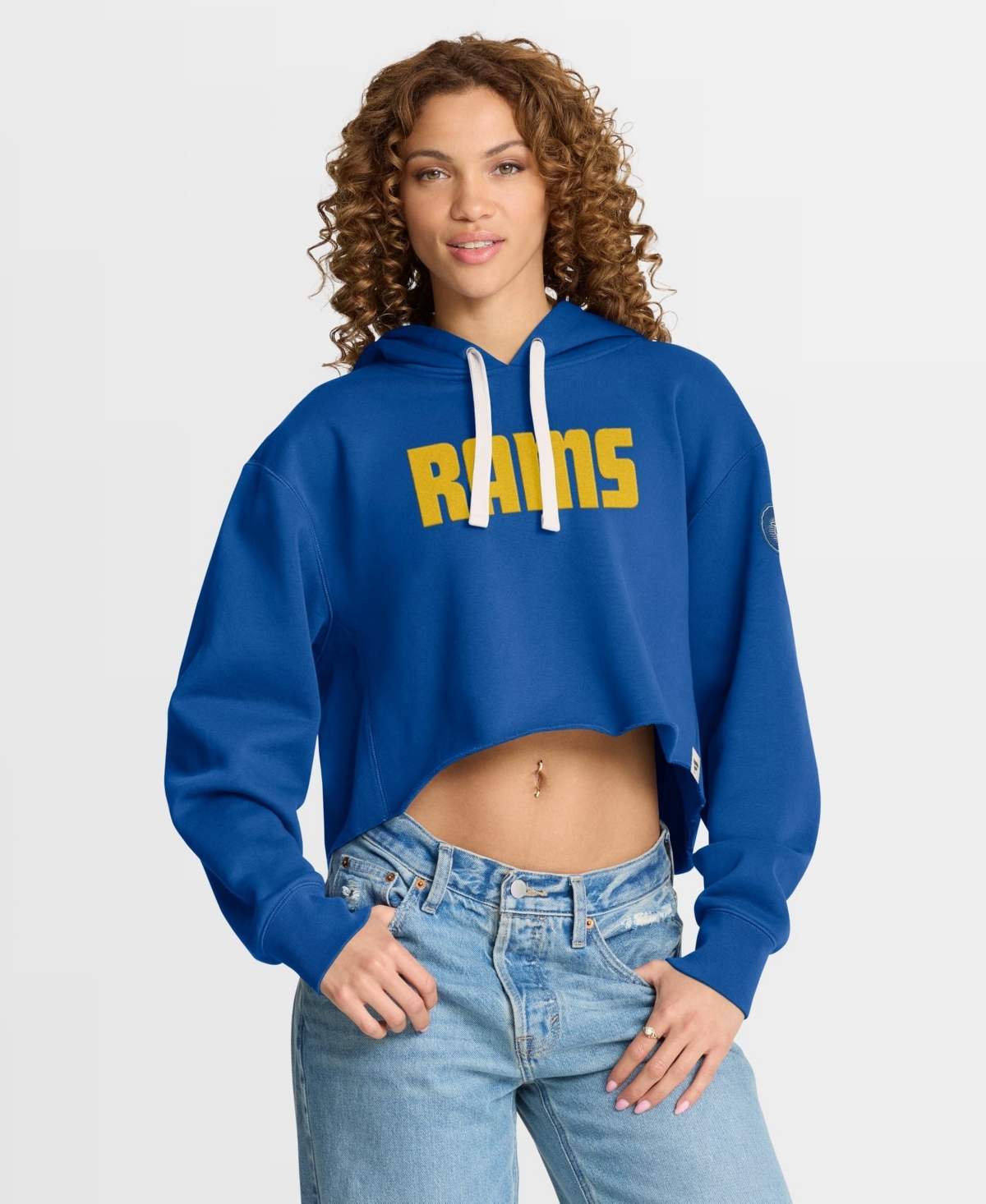 Fanatics Women's Royal Los Angeles Rams Oversized Heritage Cropped Hoodie
