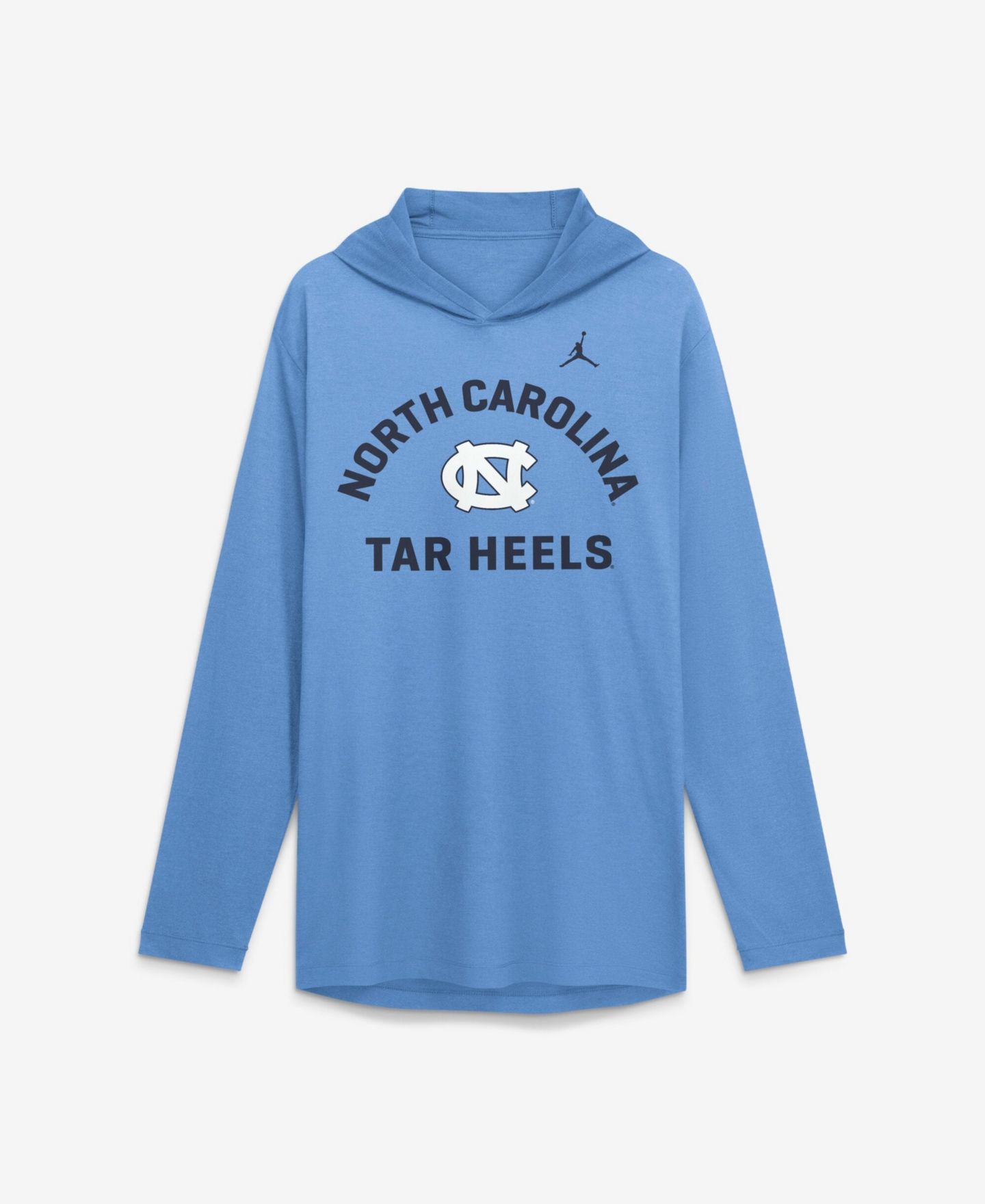 Мужские футболки Jordan Carolina Blue North Carolina Tar Heels Primetime Arch Tri-Blend Dri-FIT Long Sleeve Hooded — фото 4