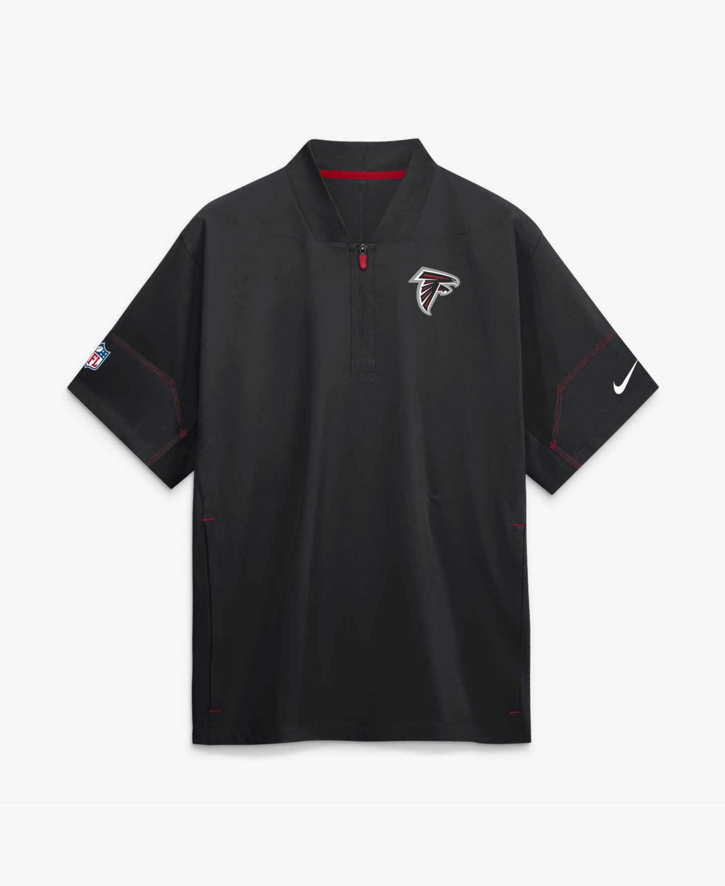 Мужская куртка Nike Black Atlanta Falcons Sideline Short Sleeve Quarter-Zip Coaches — фото 1