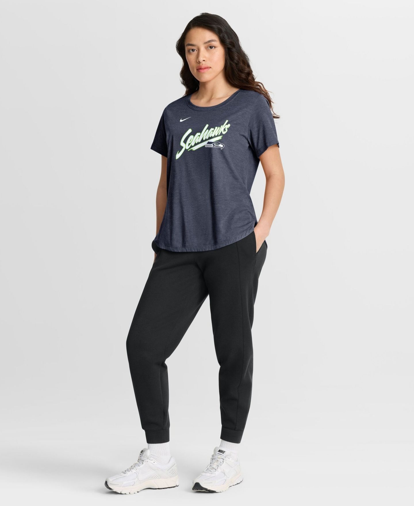 Женская футболка Nike College Navy Seattle Seahawks Primetime Tri-Blend — фото 3