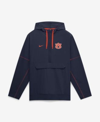 Men's Navy Auburn Tigers 2026 Sideline Anorak Half-Zip Hooded Jacket