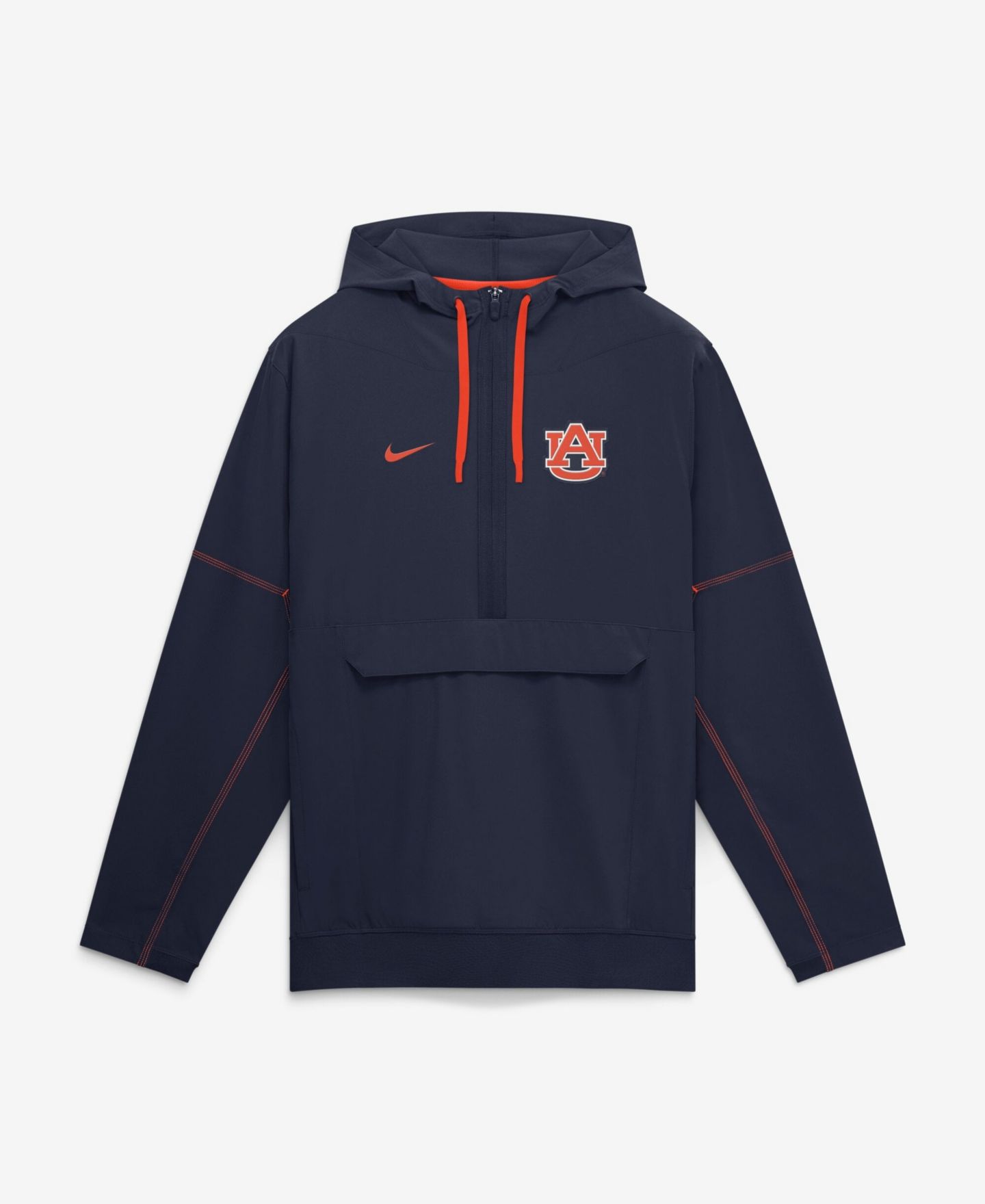 Мужская куртка Nike Navy Auburn Tigers 2026 Sideline Anorak Half-Zip Hooded — фото 1