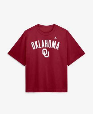 Women's  Crimson Oklahoma Sooners Arch Logo Boxy T-Shirt