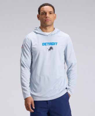 Men's  Silver Detroit Lions 2026 Rivalries Collection Sideline Lightweight Hooded Long Sleeve Top