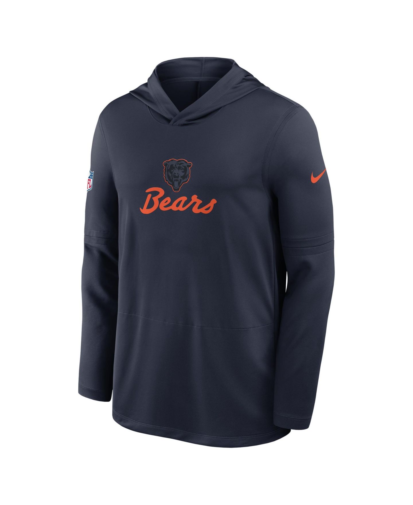 Мужской топ Nike Navy Chicago Bears 2026 Rivalries Collection Sideline Lightweight Hooded Long Sleeve Top — фото 3