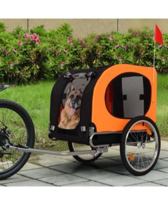 Dog Bike Trailer 88LB Pet Carrier, Foldable Cart for Small Or Medium Dogs, Fits 22-28" Bikes