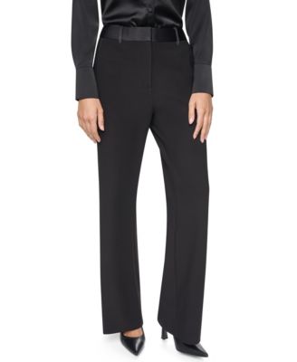 Women's City Satin Tuxedo Wide-Leg High-Rise Pants