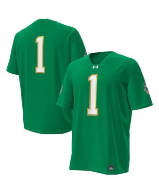 Men's #1 Kelly Green Notre Dame Fighting Irish Irish Wear Green Football Twill Replica Jersey