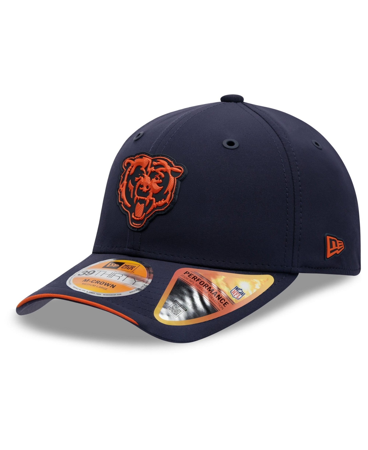 New Era Men's Navy Chicago Bears 2026 Sideline 39THIRTY M-Crown Flex Hat - Navy