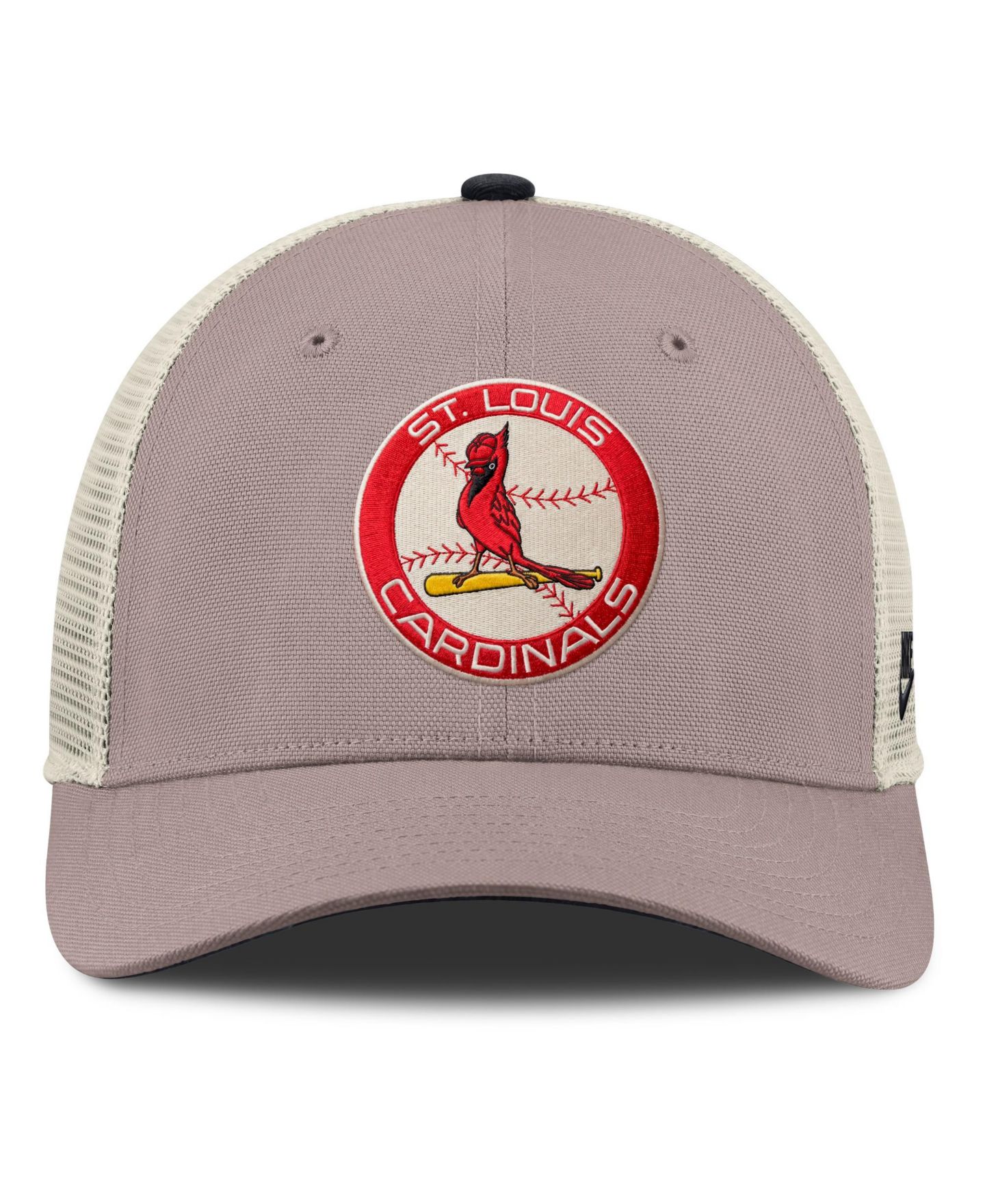 Мужская кепка Nike Khaki St. Louis Cardinals Rise Adjustable Trucker Hat — фото 2