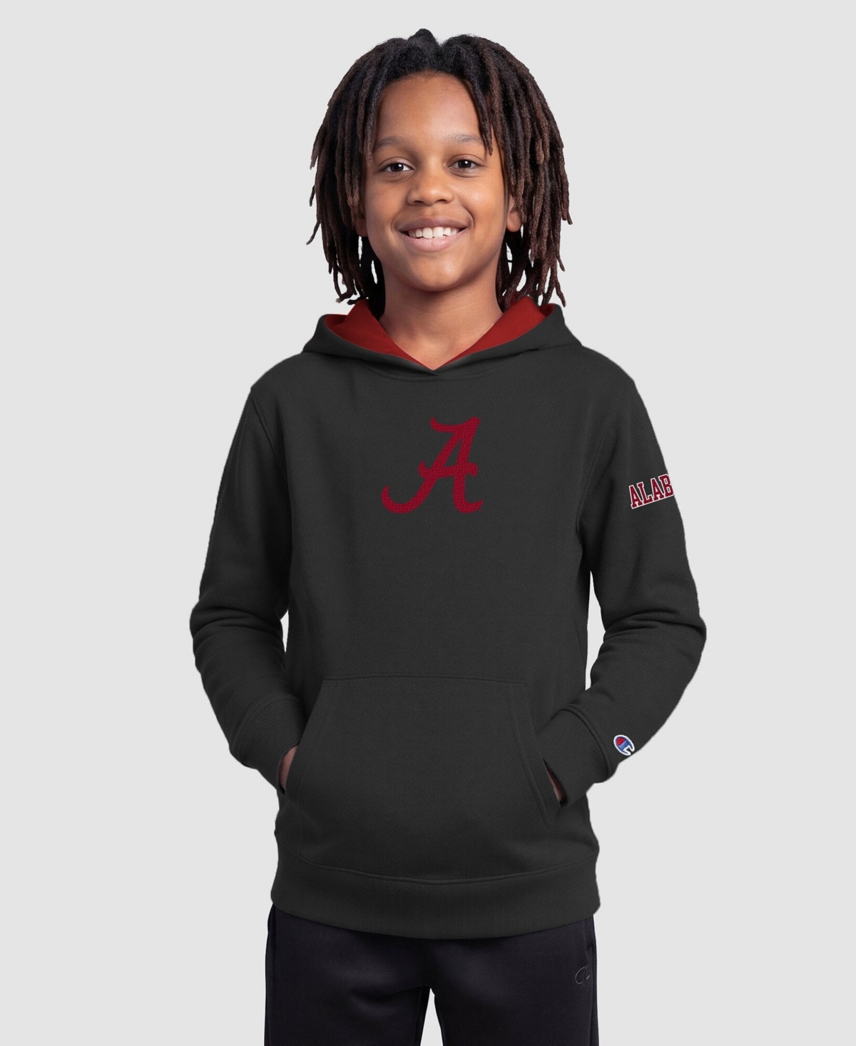 Champion Big Boys and Girls Black Alabama Crimson Tide Fleece Hoodie