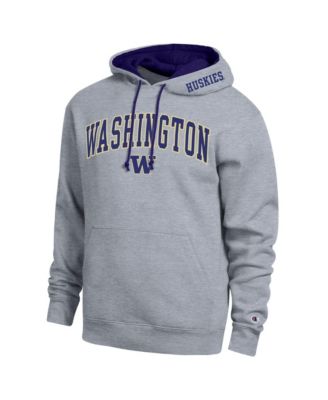 Men's  Heather Gray Washington Huskies Arch Tackle Twill Hoodie