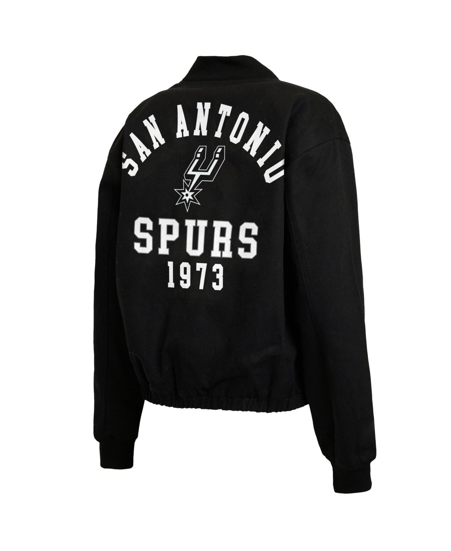 Женская куртка WEAR by Erin Andrews Black San Antonio Spurs Denim Full-Zip Bomber — фото 3