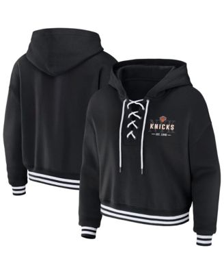 Women's  Black New York Knicks Lace Up Hoodie