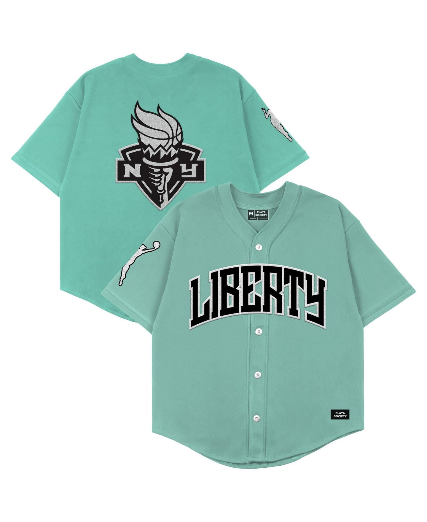 Топ Playa Society Mint New York Liberty Baseball Fashion Jersey — фото 1