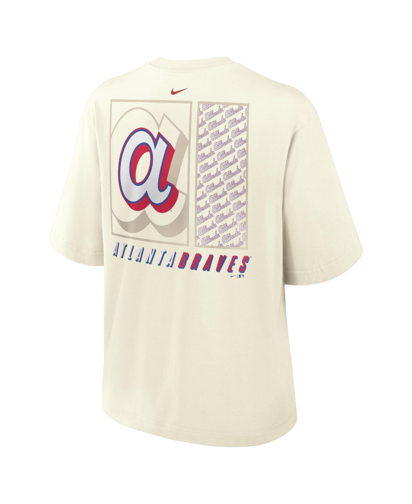 Женская футболка Nike Cream Atlanta Braves Premium Essentials Relaxed Boxy — фото 5