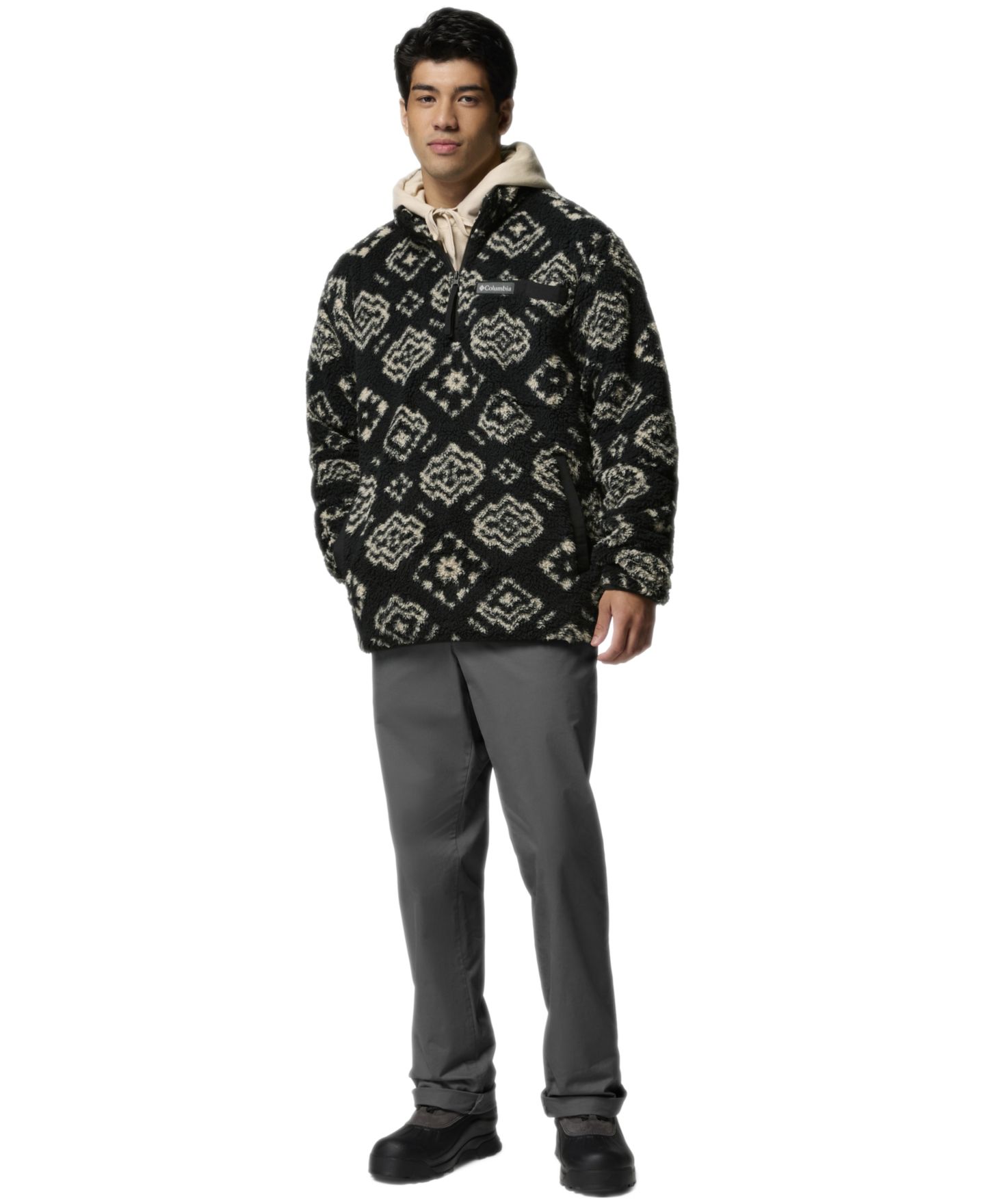 Мужская куртка Columbia Rugged Ridge High Pile Half Zip, цвет: Чёрный — фото 3
