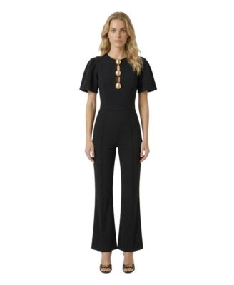 Women's Embellished Cutout Flared-Leg Jumpsuit