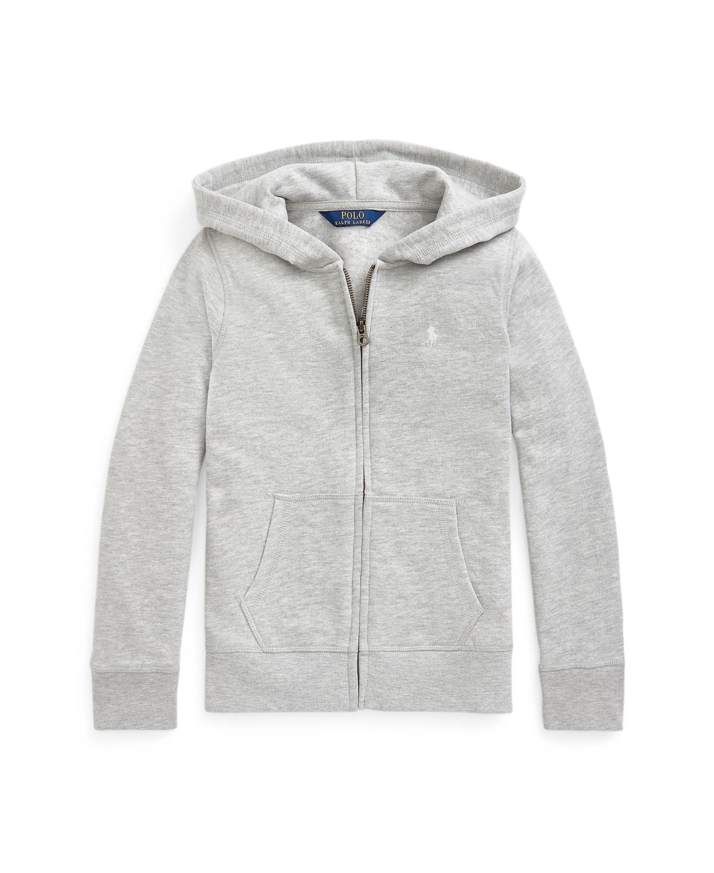 Худи Polo Ralph Lauren Fleece Full-Zip для девочек, цвет: Меланжевый — фото 1