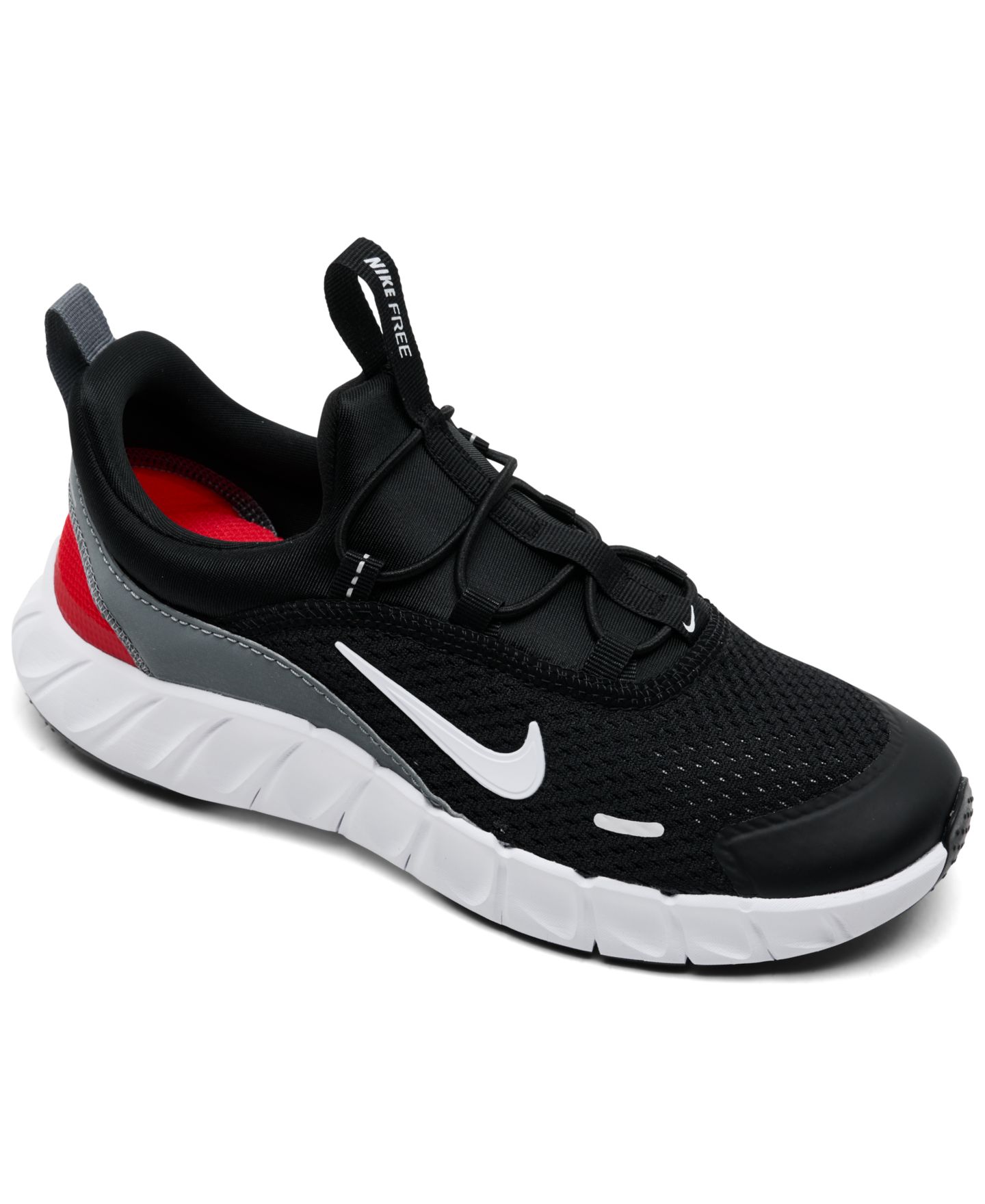 Детские кроссовки Nike Little Kids' Free Ride Elastic Lace Running, цвет: Чёрный / Белый — фото 1