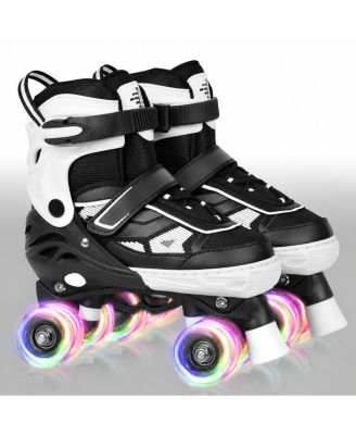 Adjustable Quad Roller Skates Light Up Wheels for Indoor Outdoor Sports Beginners