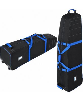 Wheeled Golf Club Travel Bag Mid Open Padded Carrier with Compression Straps