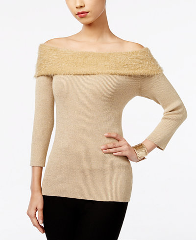 NY Collection Marilyn Off-The-Shoulder Sweater