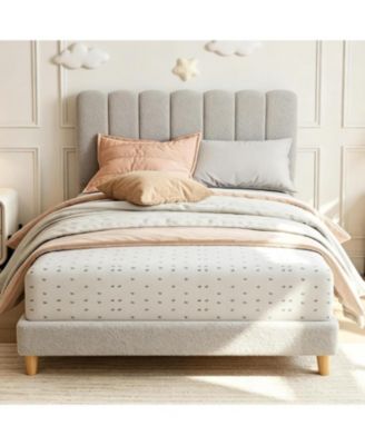 Queen Bed Frame, Platform Bed with Headboard, Low Profile Bed